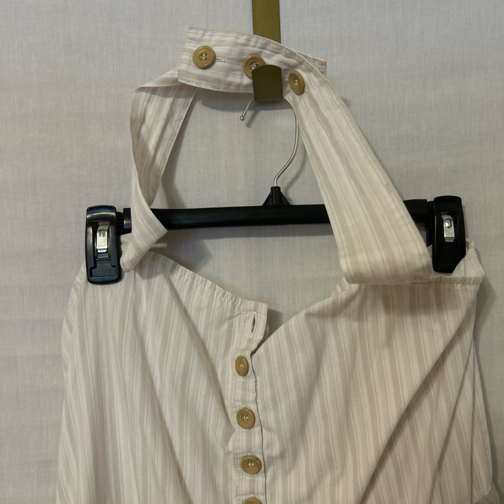 Gray and White Halter Jumpsuit - Picture 3 of 5